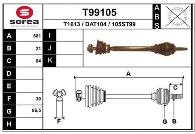  T99105 EAI Приводной вал