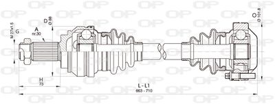  DRS634800 OPEN PARTS Приводной вал