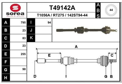  T49142A EAI Приводной вал