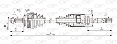  DRS633200 OPEN PARTS Приводной вал