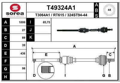  T49324A1 EAI Приводной вал