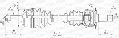  DRS647400 OPEN PARTS Приводной вал