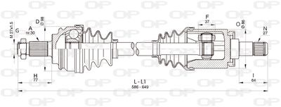  DRS635100 OPEN PARTS Приводной вал