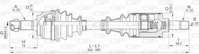  DRS645800 OPEN PARTS Приводной вал