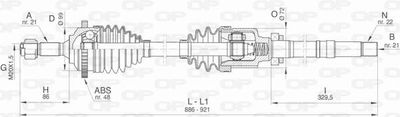  DRS646300 OPEN PARTS Приводной вал