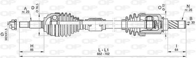  DRS647200 OPEN PARTS Приводной вал