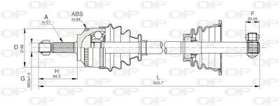  DRS610000 OPEN PARTS Приводной вал