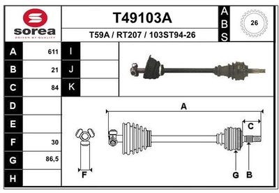  T49103A EAI Приводной вал