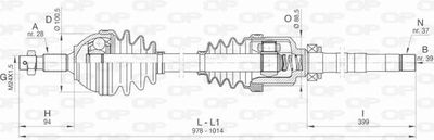  DRS640600 OPEN PARTS Приводной вал