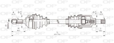  DRS646000 OPEN PARTS Приводной вал