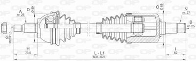  DRS644200 OPEN PARTS Приводной вал