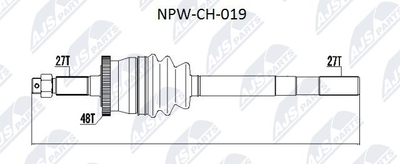  NPWCH019 NTY Приводной вал