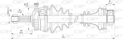  DRS625100 OPEN PARTS Приводной вал