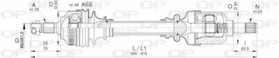  DRS639700 OPEN PARTS Приводной вал