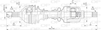  DRS628100 OPEN PARTS Приводной вал