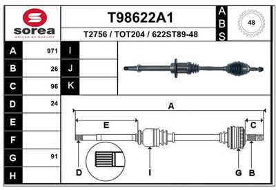  T98622A1 EAI Приводной вал