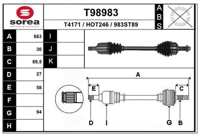  T98983 EAI Приводной вал
