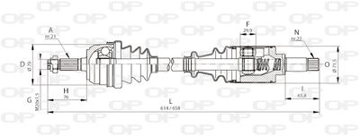  DRS608400 OPEN PARTS Приводной вал