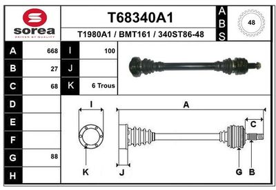  T68340A1 EAI Приводной вал