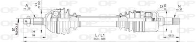  DRS638800 OPEN PARTS Приводной вал