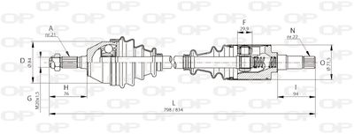  DRS608500 OPEN PARTS Приводной вал