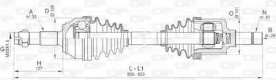  DRS642600 OPEN PARTS Приводной вал