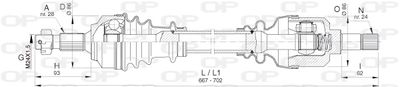  DRS640200 OPEN PARTS Приводной вал