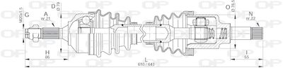  DRS615500 OPEN PARTS Приводной вал