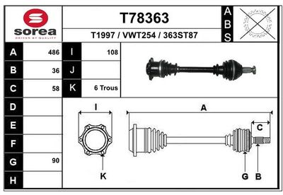  T78363 EAI Приводной вал
