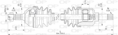  DRS630500 OPEN PARTS Приводной вал