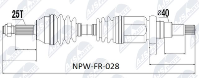  NPWFR028 NTY Приводной вал
