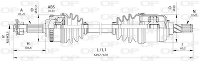  DRS637700 OPEN PARTS Приводной вал