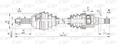  DRS632100 OPEN PARTS Приводной вал