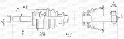  DRS641300 OPEN PARTS Приводной вал