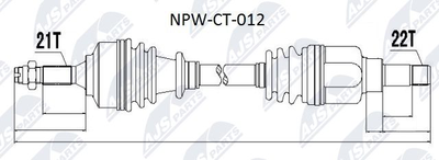  NPWCT012 NTY Приводной вал