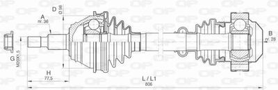  DRS641000 OPEN PARTS Приводной вал