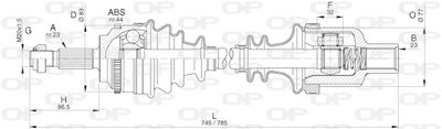  DRS628600 OPEN PARTS Приводной вал