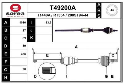  T49200A EAI Приводной вал