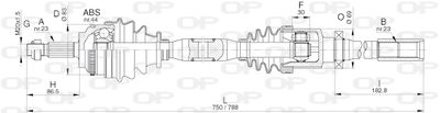  DRS628700 OPEN PARTS Приводной вал