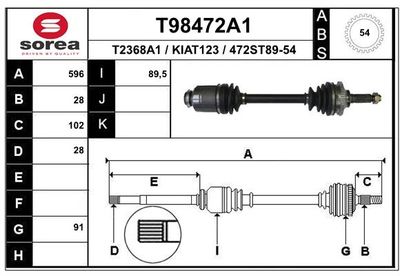  T98472A1 EAI Приводной вал