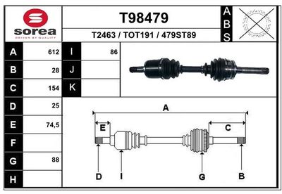  T98479 EAI Приводной вал