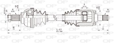  DRS634200 OPEN PARTS Приводной вал