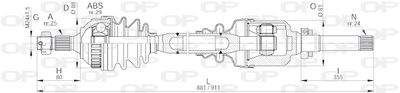  DRS616800 OPEN PARTS Приводной вал