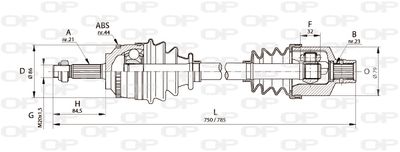  DRS610100 OPEN PARTS Приводной вал