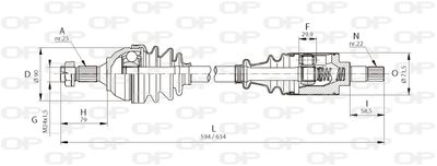  DRS604000 OPEN PARTS Приводной вал