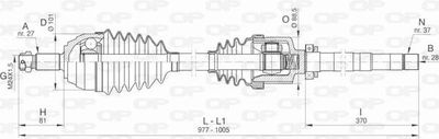  DRS643200 OPEN PARTS Приводной вал