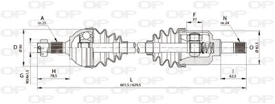  DRS616500 OPEN PARTS Приводной вал