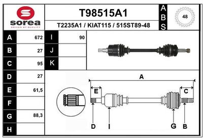  T98515A1 EAI Приводной вал