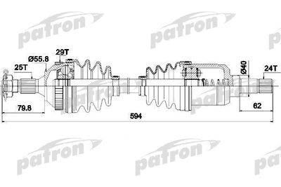  PDS0045 PATRON Приводной вал