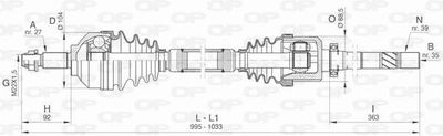  DRS648000 OPEN PARTS Приводной вал